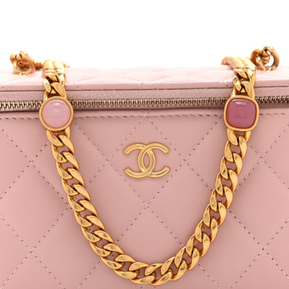 Chanel Caviar Quilted Pearl Enamel Small Vanity Case With Chain Light Pink 9 of 11