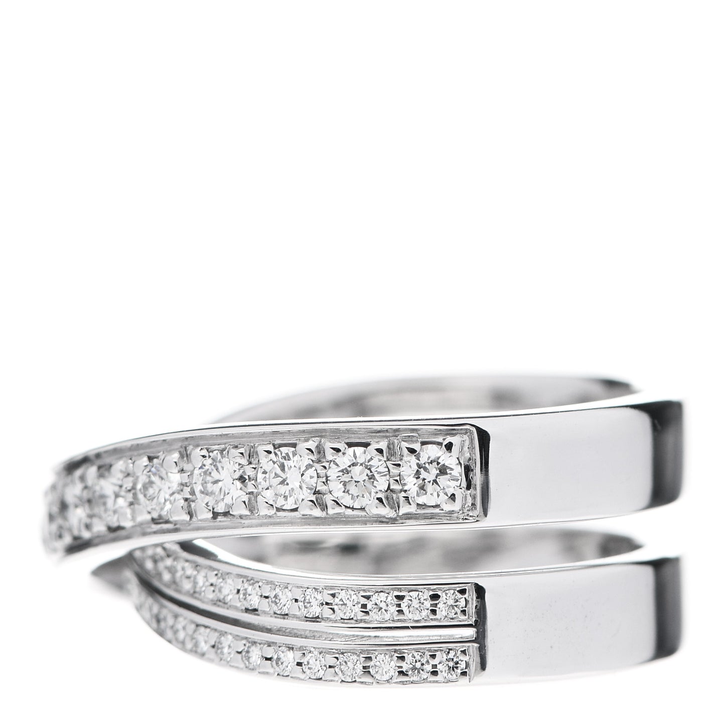 18K White Gold Diamond Etincelle de Cartier Ring 49 4.75