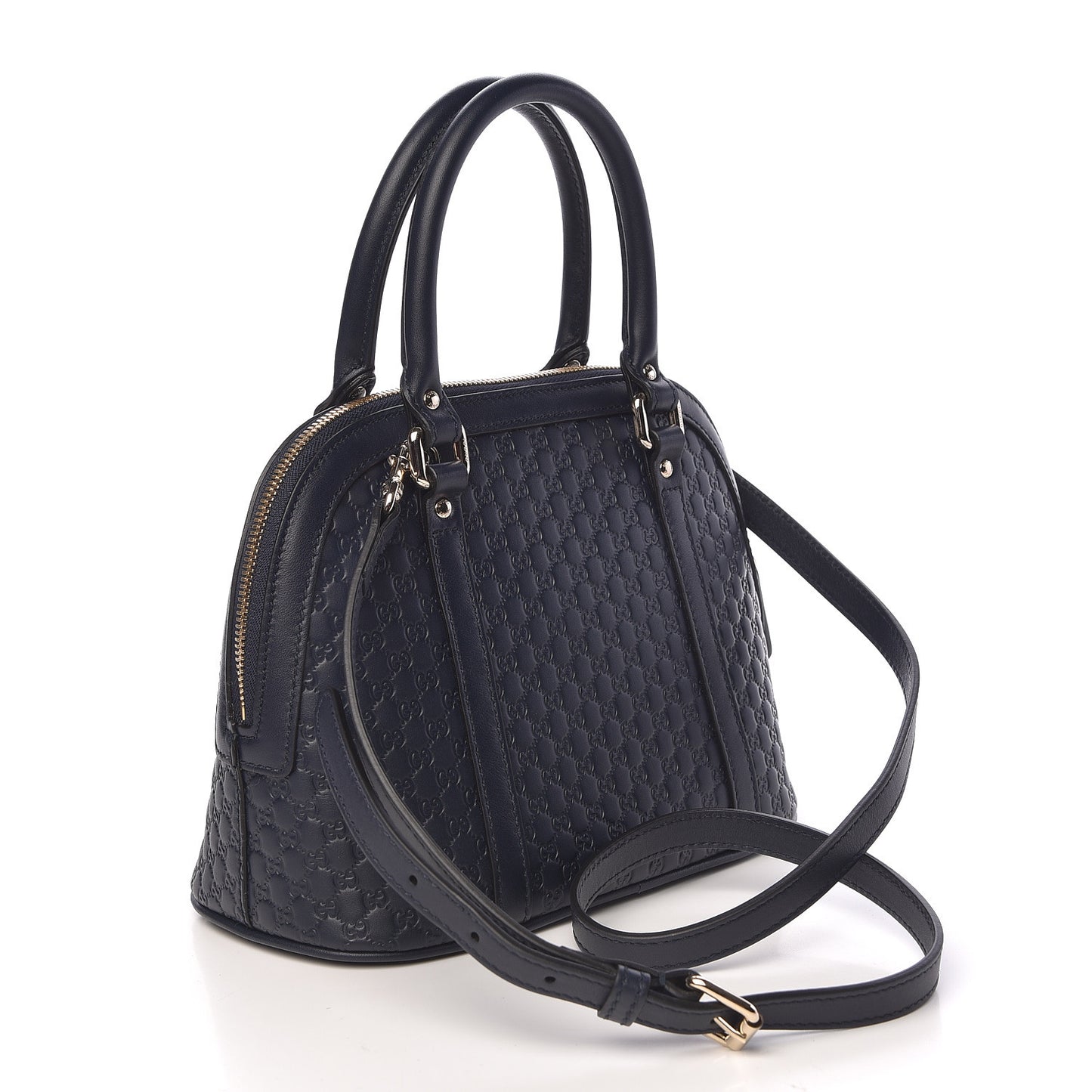 Soft Microguccissima Mini Dome Bag Blue