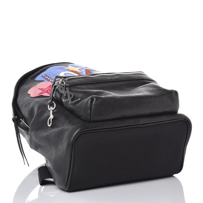 Saint Laurent Sheepskin Mini Love Appliqué City Backpack Black 4 of 8