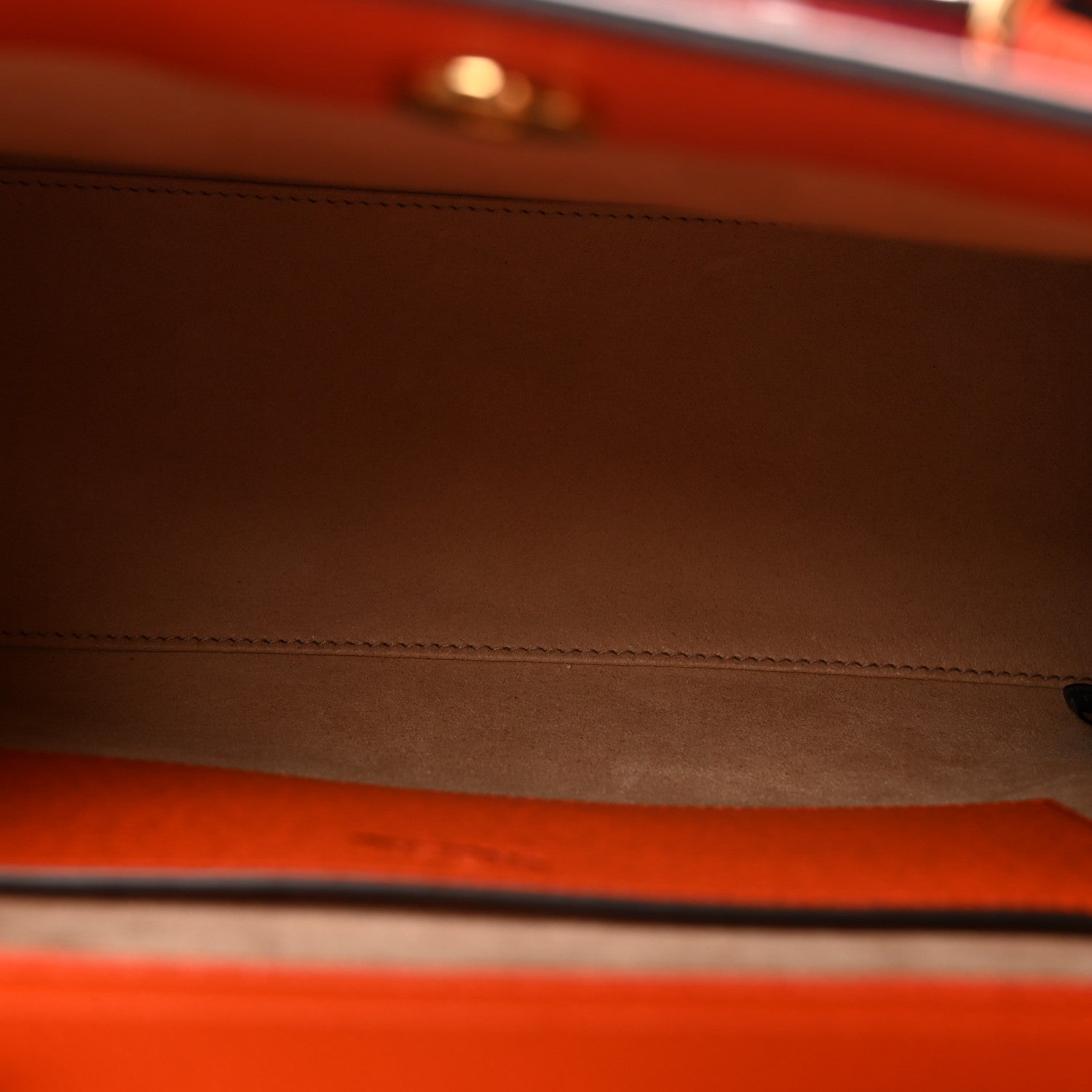 Gucci Textured Dollar Calfskin Web Small Diana Tote Bag Deep Orange Spicy Cyclamin 5 of 9