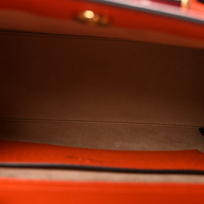 Gucci Textured Dollar Calfskin Web Small Diana Tote Bag Deep Orange Spicy Cyclamin 5 of 9