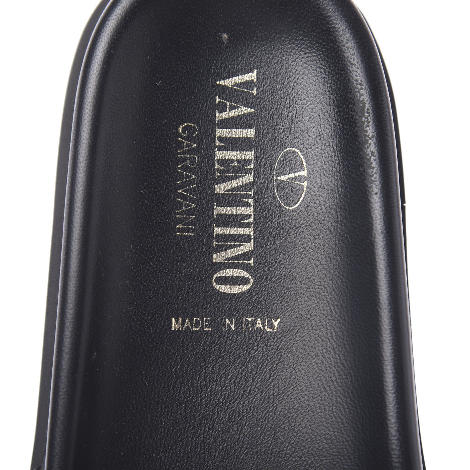 Valentino Garavani Vitello Macro Rockstud Lock Slide Sandals 35 Black 6 of 10
