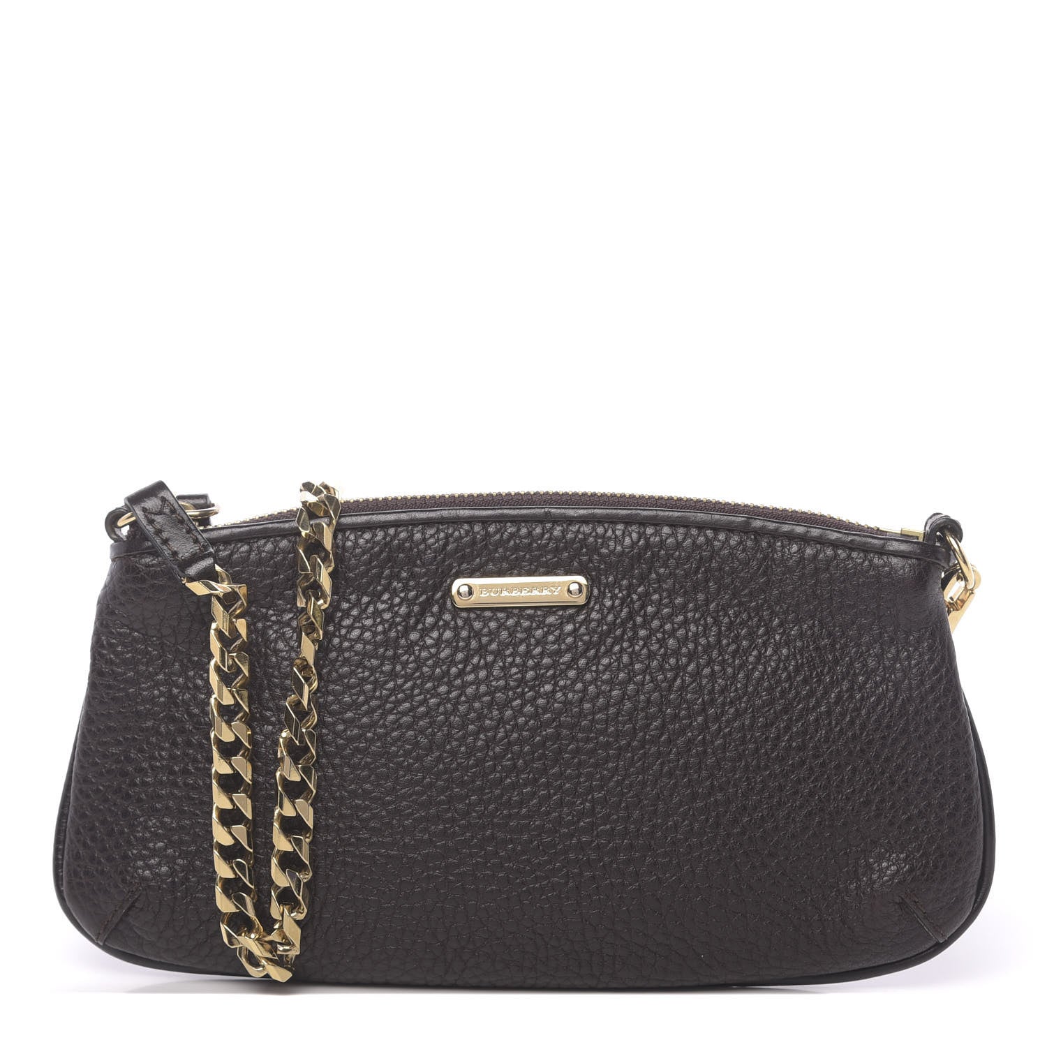 Burberry Grainy Calfskin Chain Pochette Dark Brown 1 of 11