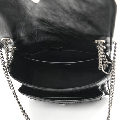Saint Laurent Crinkled Lambskin Matelasse Monogram Baby Niki Chain Satchel Black 5 of 12