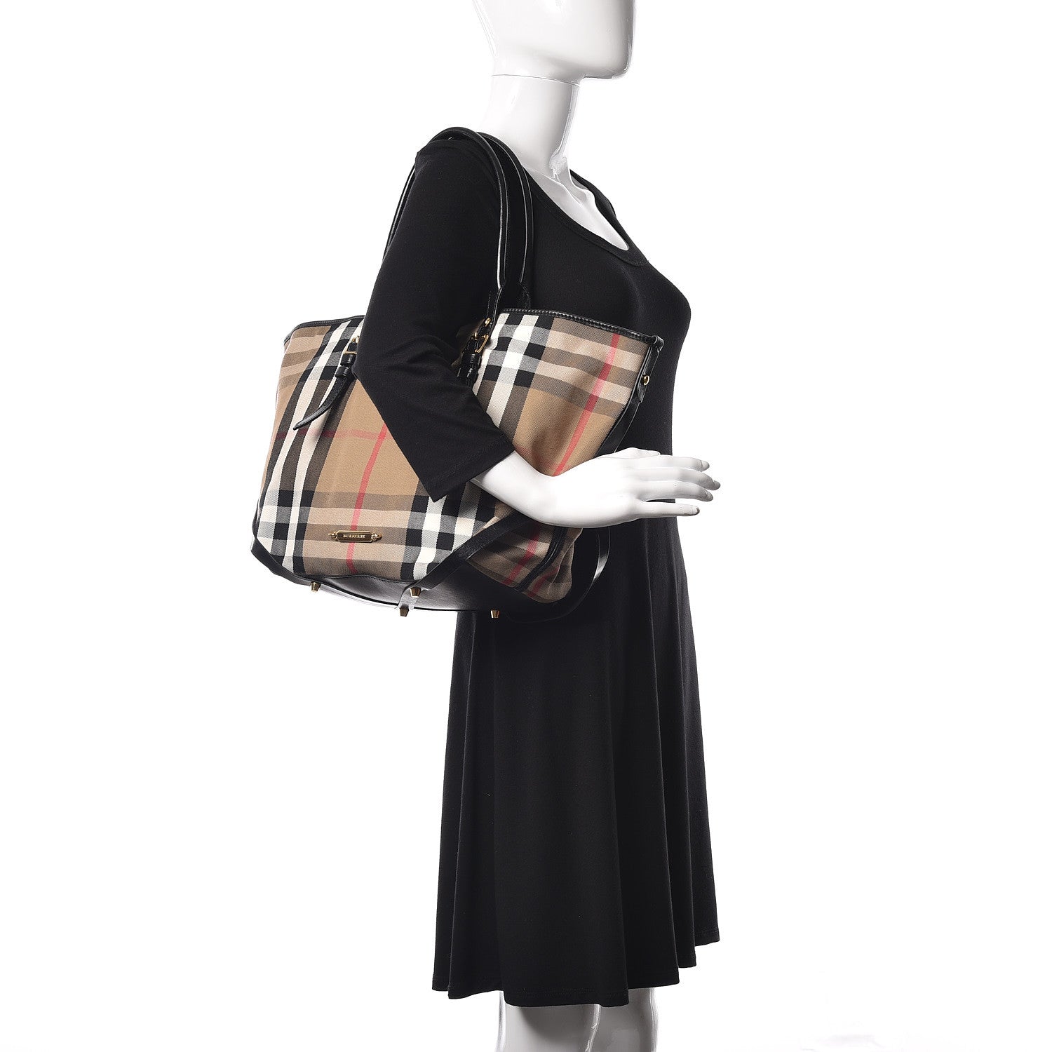 Burberry House Check Bridle Calfskin Medium Salisbury Tote Black 2 of 10