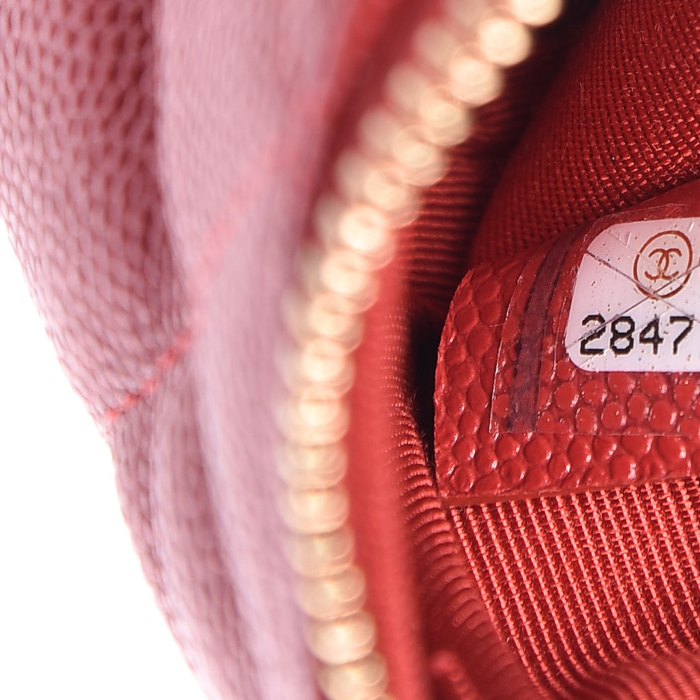 Caviar Quilted Small Cosmetic Case Red