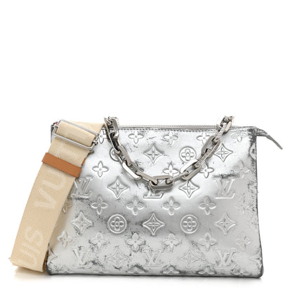 Louis Vuitton Metallic Lambskin Embossed Monogram Coussin PM Silver 1 of 17