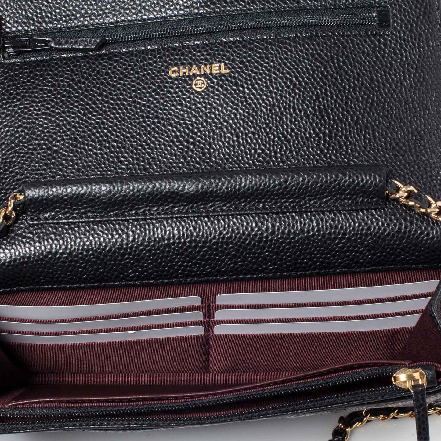 Caviar Quilted Wallet On Chain WOC Black