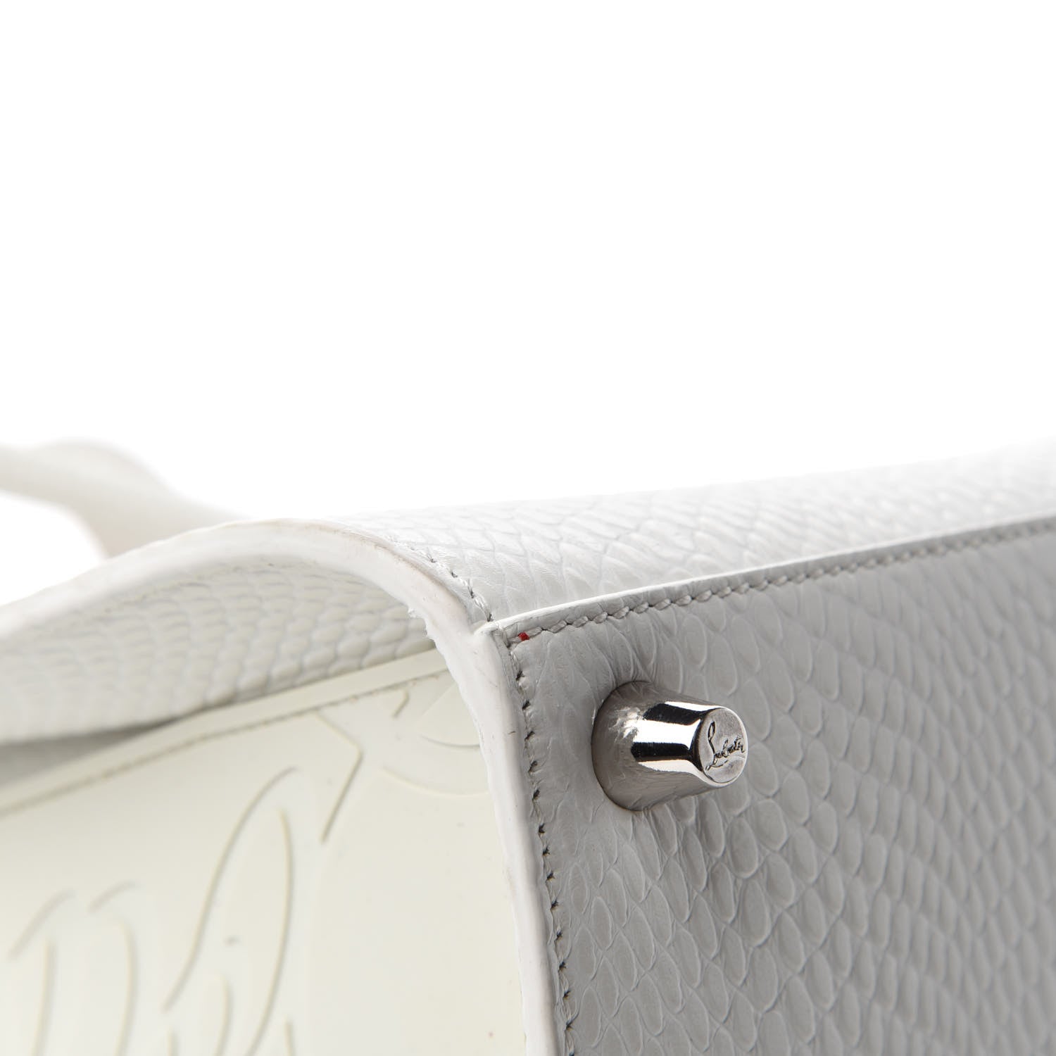 Christian Louboutin Calfskin Lizard Embossed Medium Paloma White 8 of 15