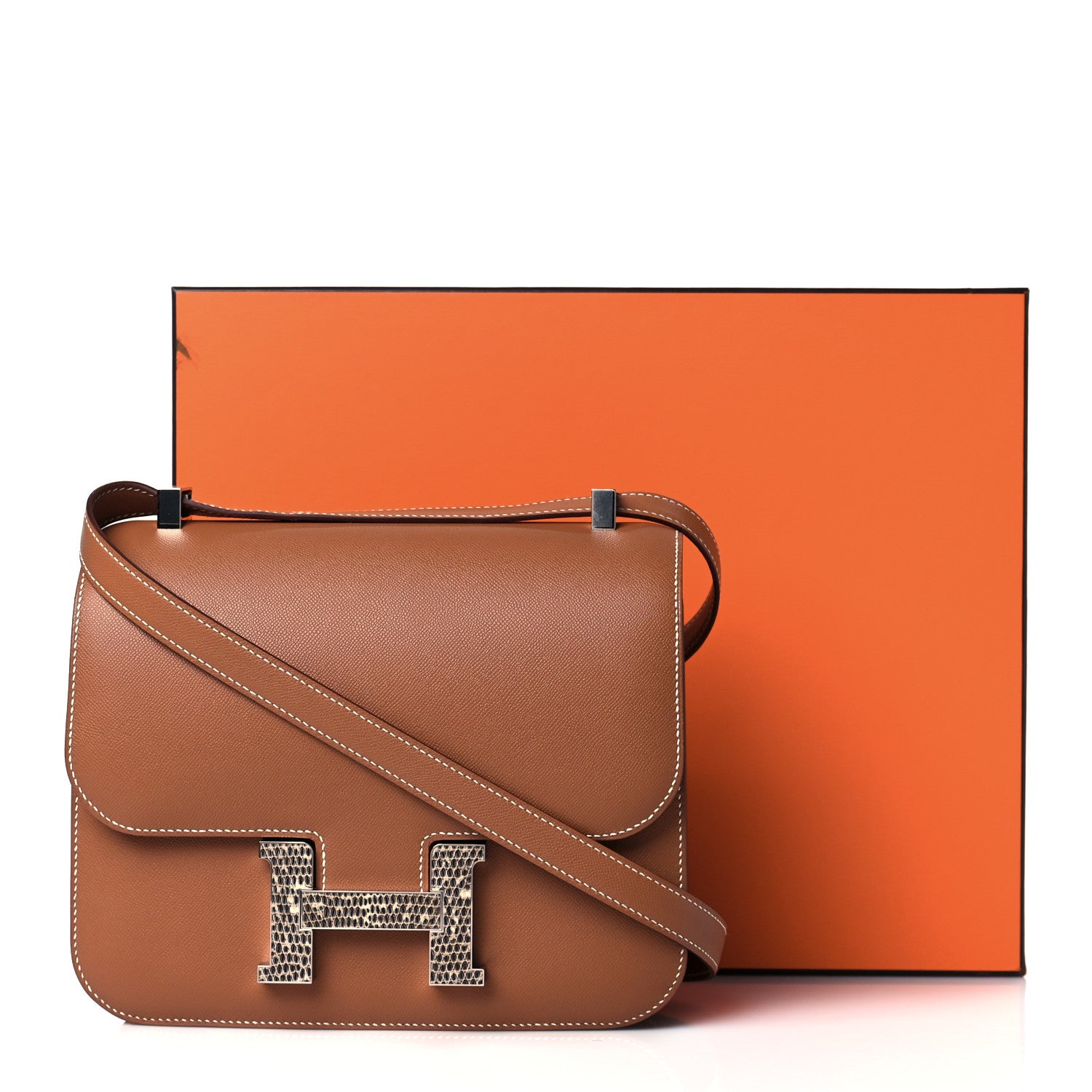 Hermes Grained Monsieur Lizard Constance 24 Gold Ombre 11 of 11