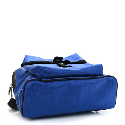 Gucci Econyl Nylon Monogram Off The Grid Backpack Guilted Blue Black 4 of 10