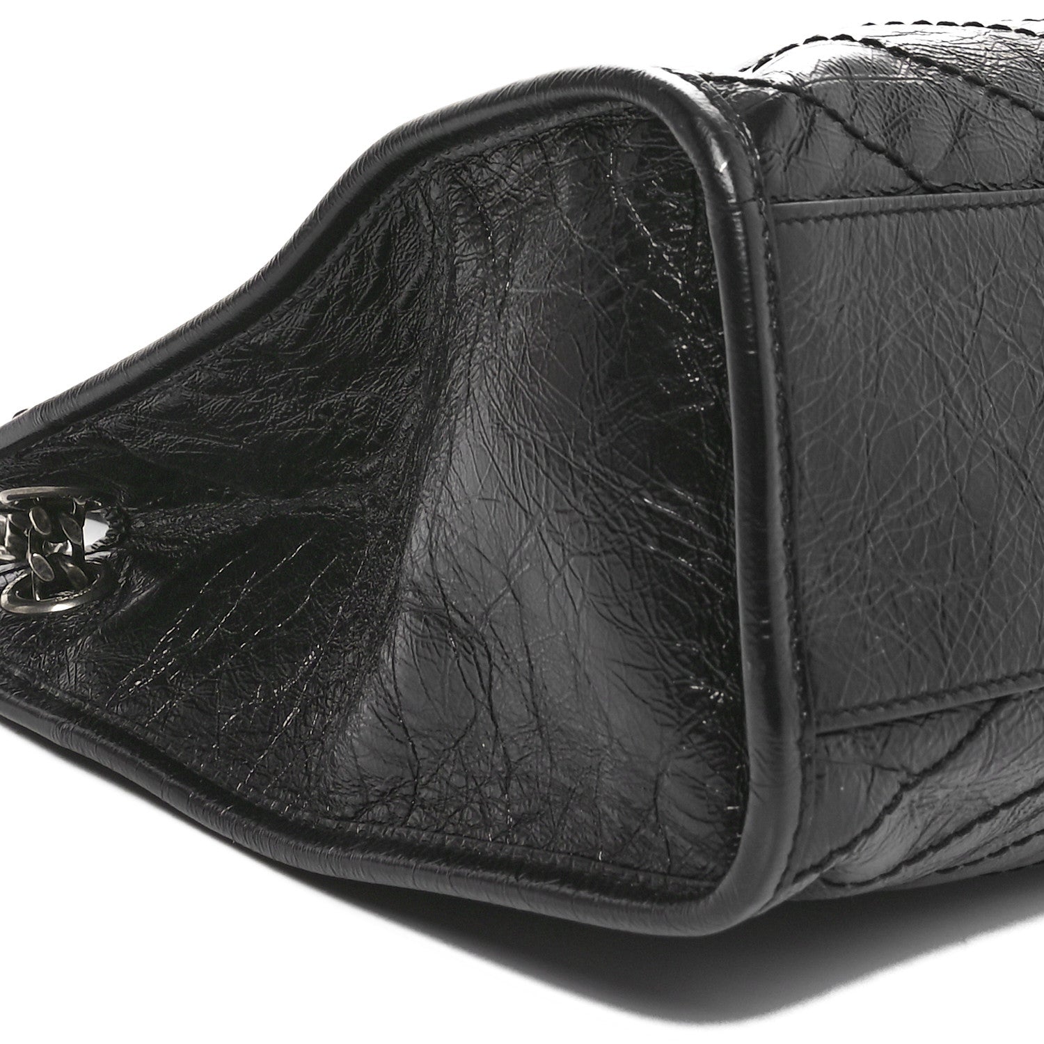 Saint Laurent Crinkled Calfskin Matelasse Monogram Medium Niki Shopper Tote Black 9 of 10