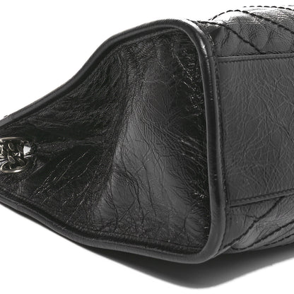 Saint Laurent Crinkled Calfskin Matelasse Monogram Medium Niki Shopper Tote Black 9 of 10