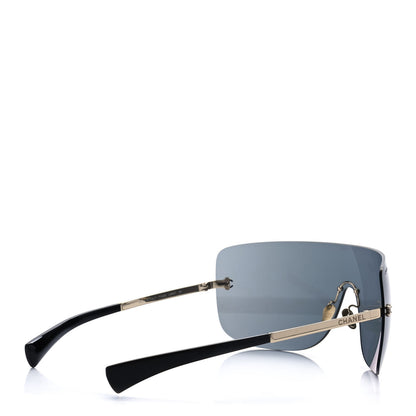 Chanel Frameless Shield Sunglasses Black 4 of 8