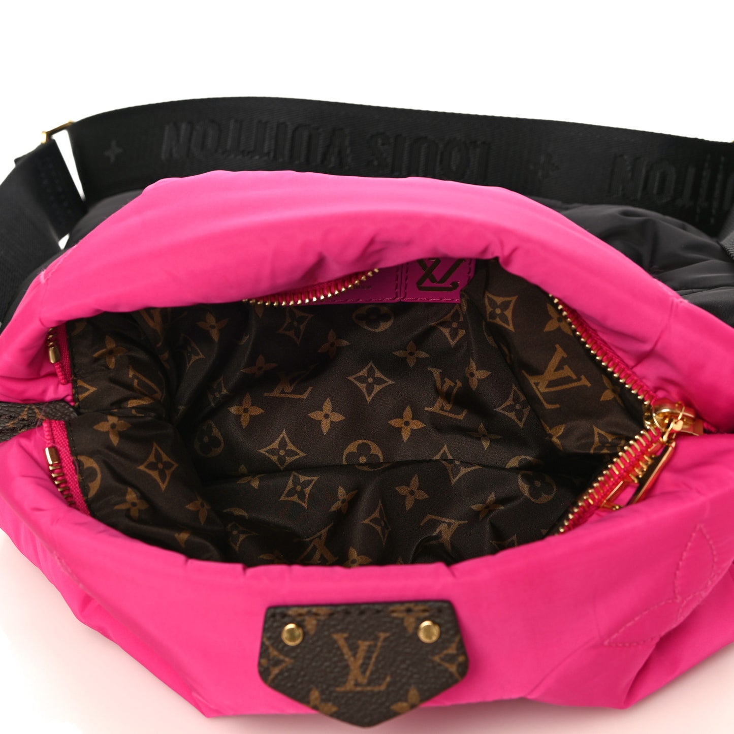 Econyl Monogram Pillow Maxi Multi Pochette Accessories Black Fuchsia