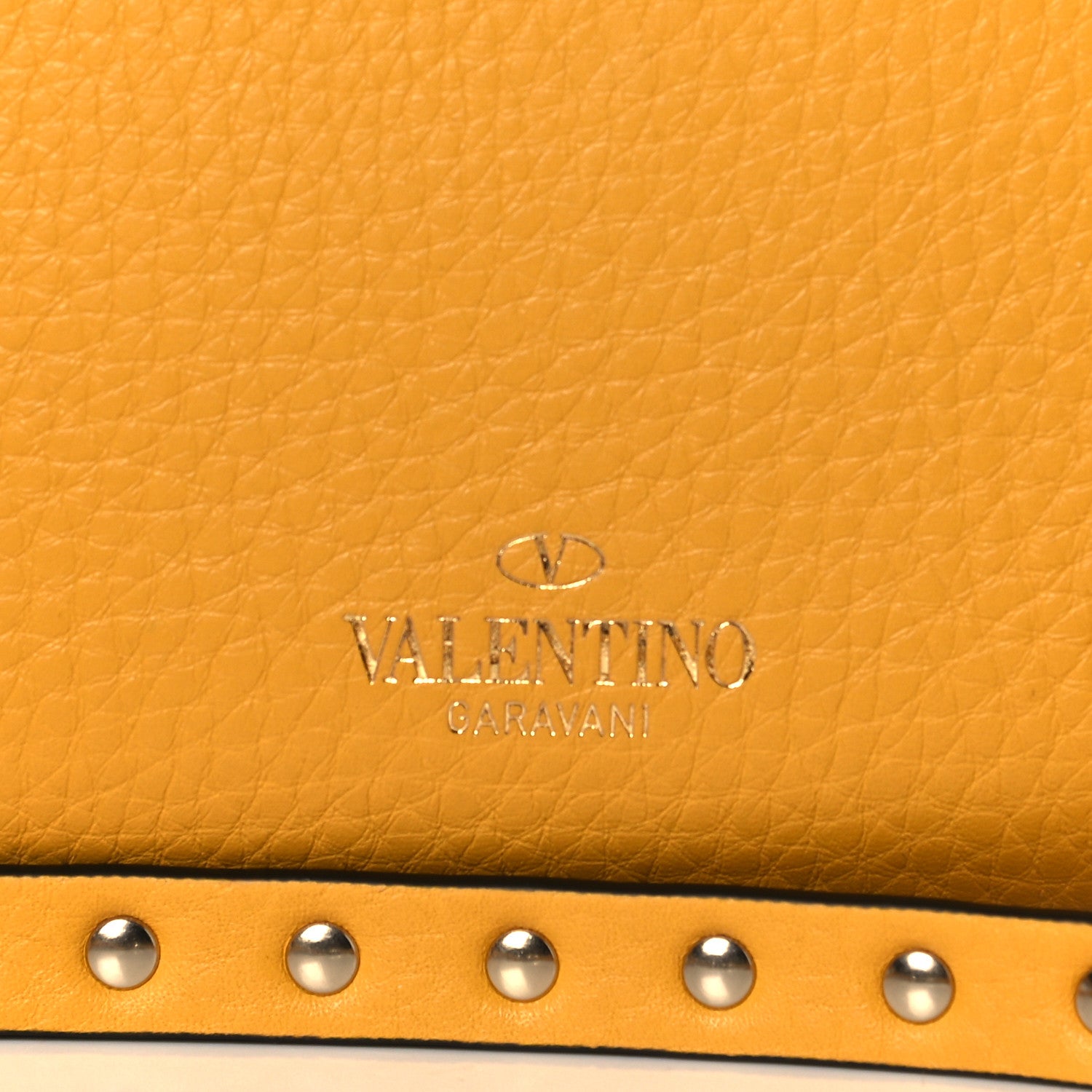 Valentino Garavani Pebbled Calfskin Medium Rockstud Flip Lock Crossbody Bag Yellow 15 of 15