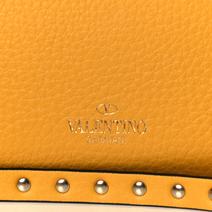 Valentino Garavani Pebbled Calfskin Medium Rockstud Flip Lock Crossbody Bag Yellow 15 of 15