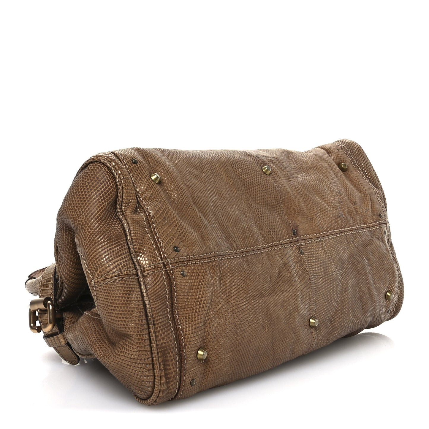 Lizard Medium Paddington Satchel Bronze