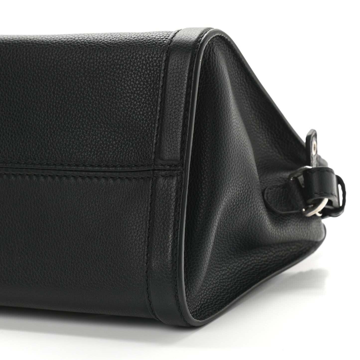 Pebbled Calfskin Snakeskin Small Skull Padlock Zip Around Tote Black