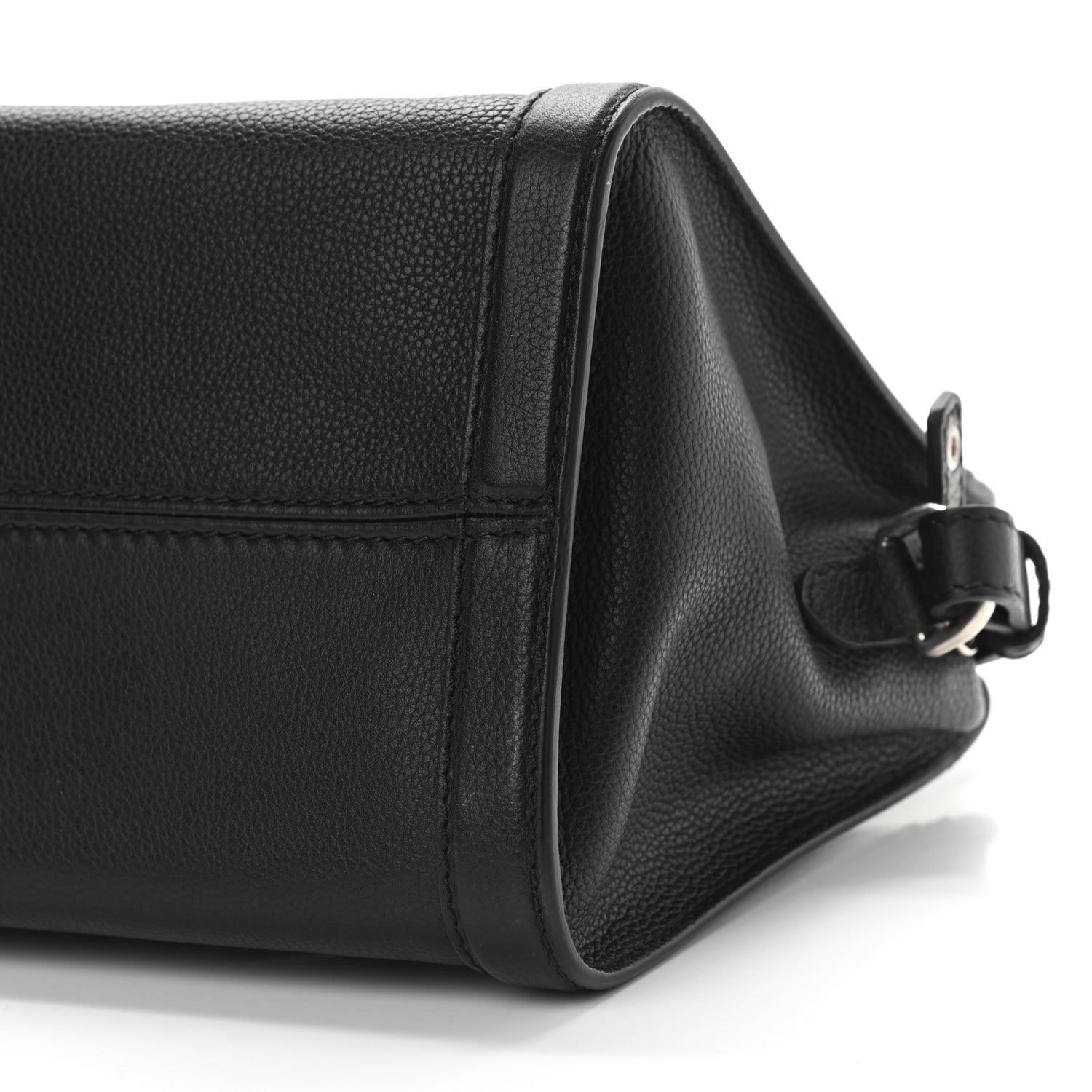 Alexander McQueen Pebbled Calfskin Snakeskin Small Skull Padlock Zip Around Tote Black 8 of 11