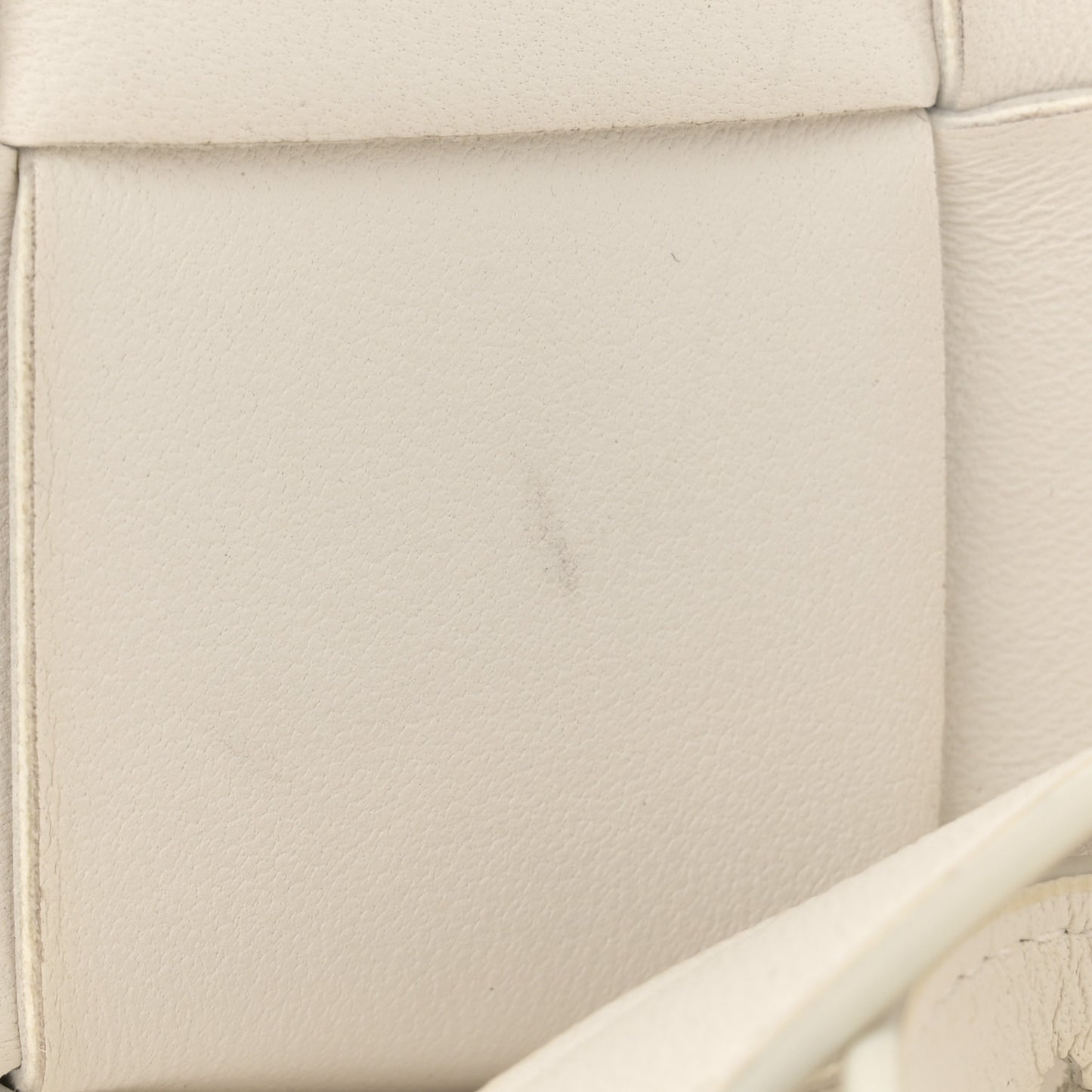 Lambskin Maxi Intrecciato Extra Mini Cassette Crossbody Bag White