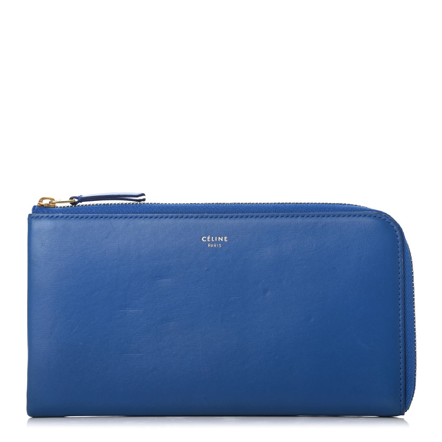 Celine Smooth Calfskin Large Half Zip Multifunction Wallet Blue 1 of 8