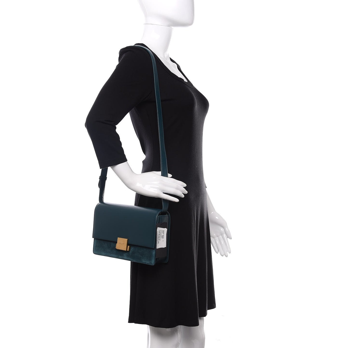 Smooth Calfskin Suede Medium Bellechasse Dark Turquoise