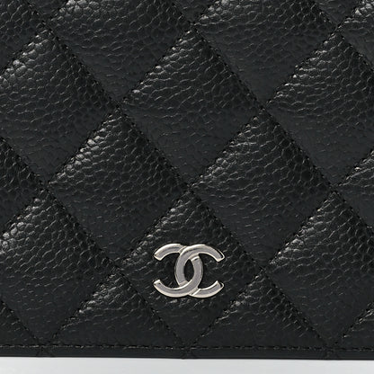 Chanel Caviar Quilted Yen Wallet Black 9 of 14