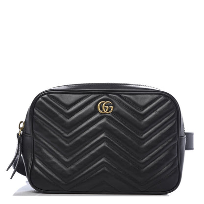Gucci Calfskin Matelasse Mens GG Marmont Belt Bag 90 36 Black 1 of 10