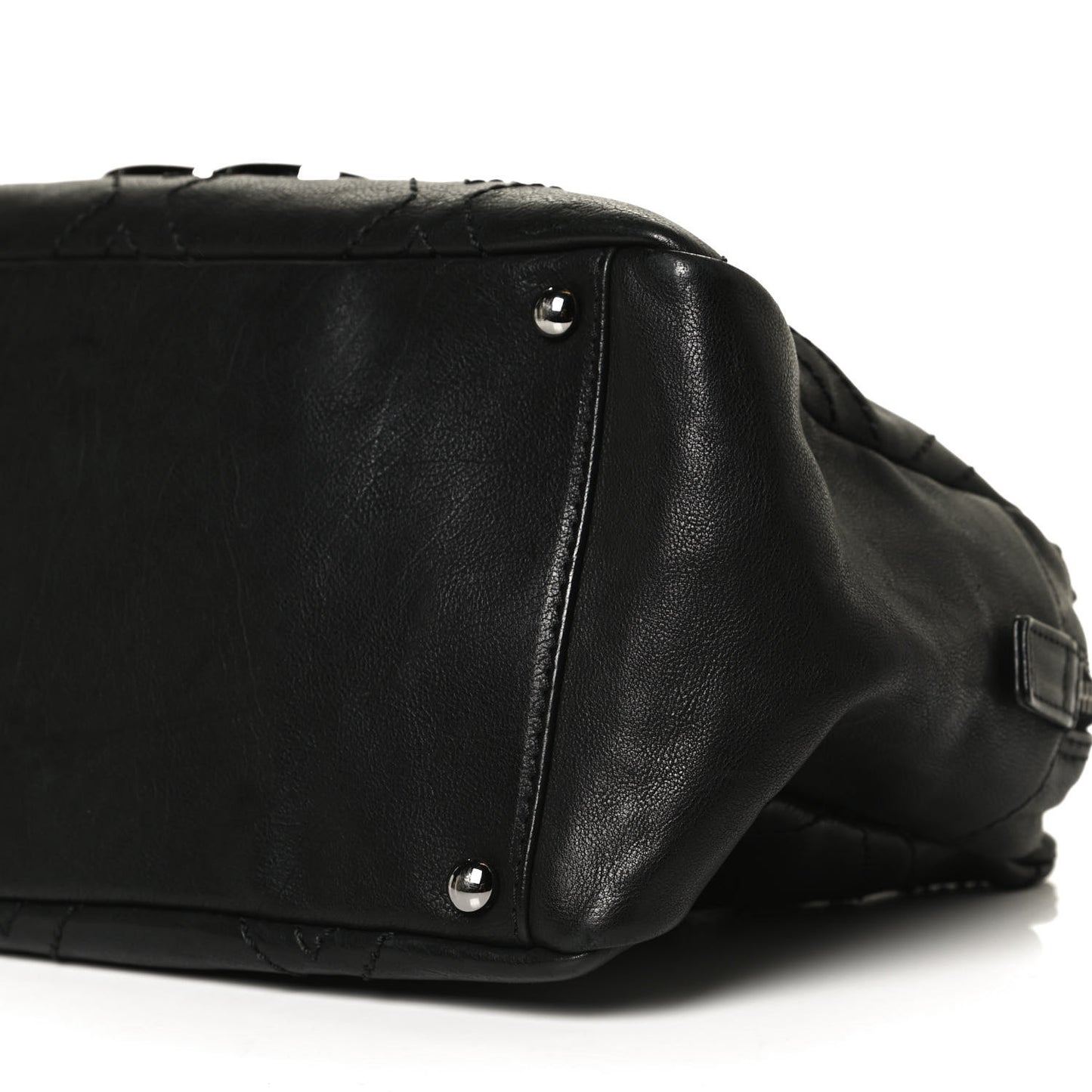 Calfskin Small Diamond Stitch Tote Black