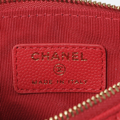 Chanel Caviar Chevron Quilted Small Ancient Greek Charms Cosmetic Case Dark Pink 7 of 8