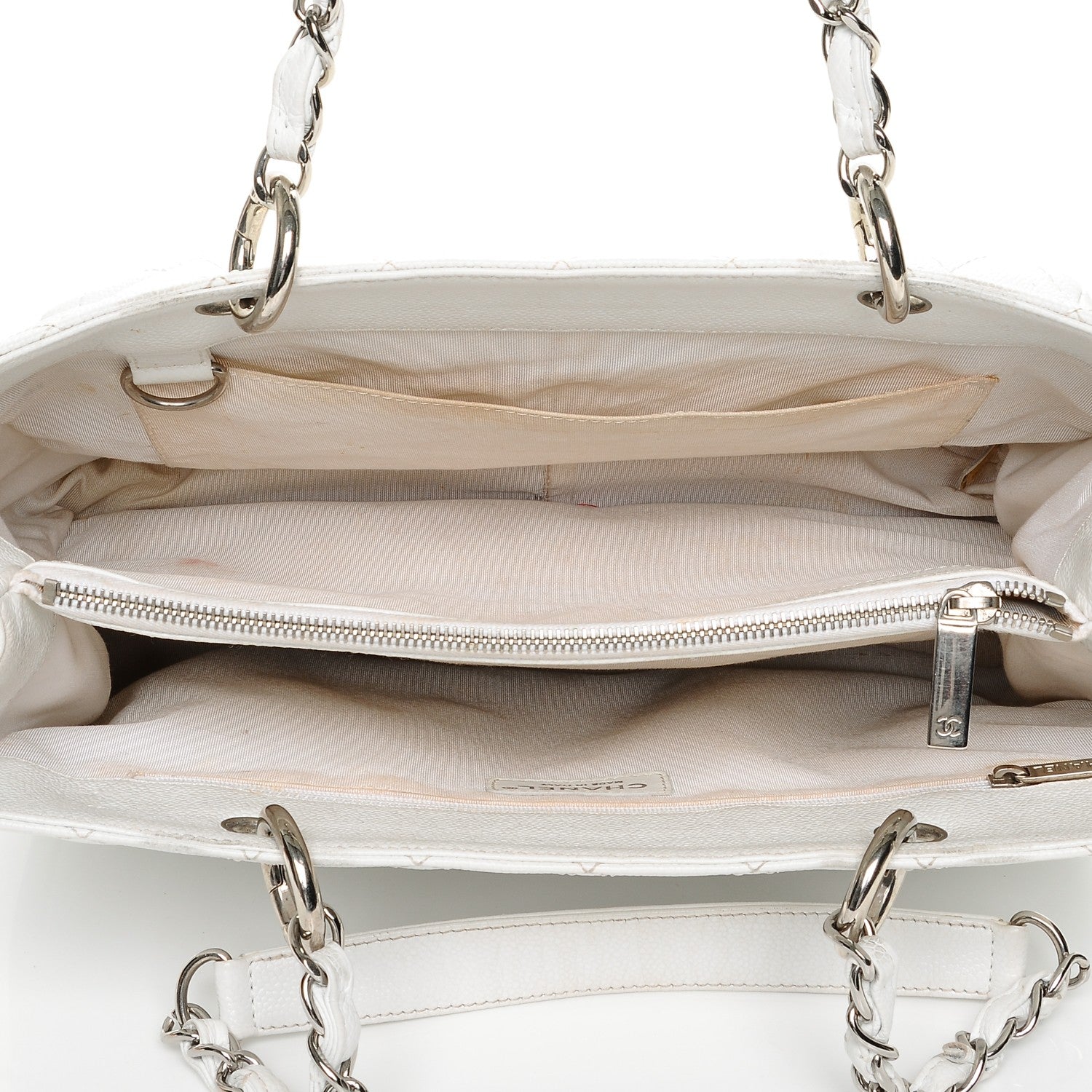 Chanel Caviar Quilted Grand Shopping Tote GST White 5 of 11