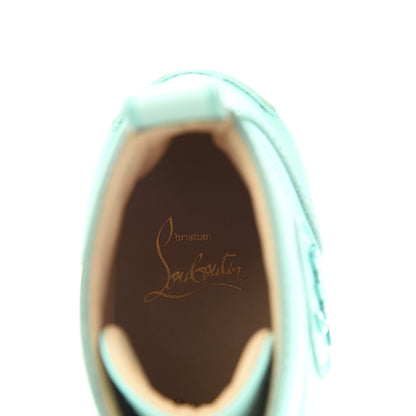 Christian Louboutin Patent Calfskin Lou Spikes Flat Sneakers 36 Aquamar 6 of 11