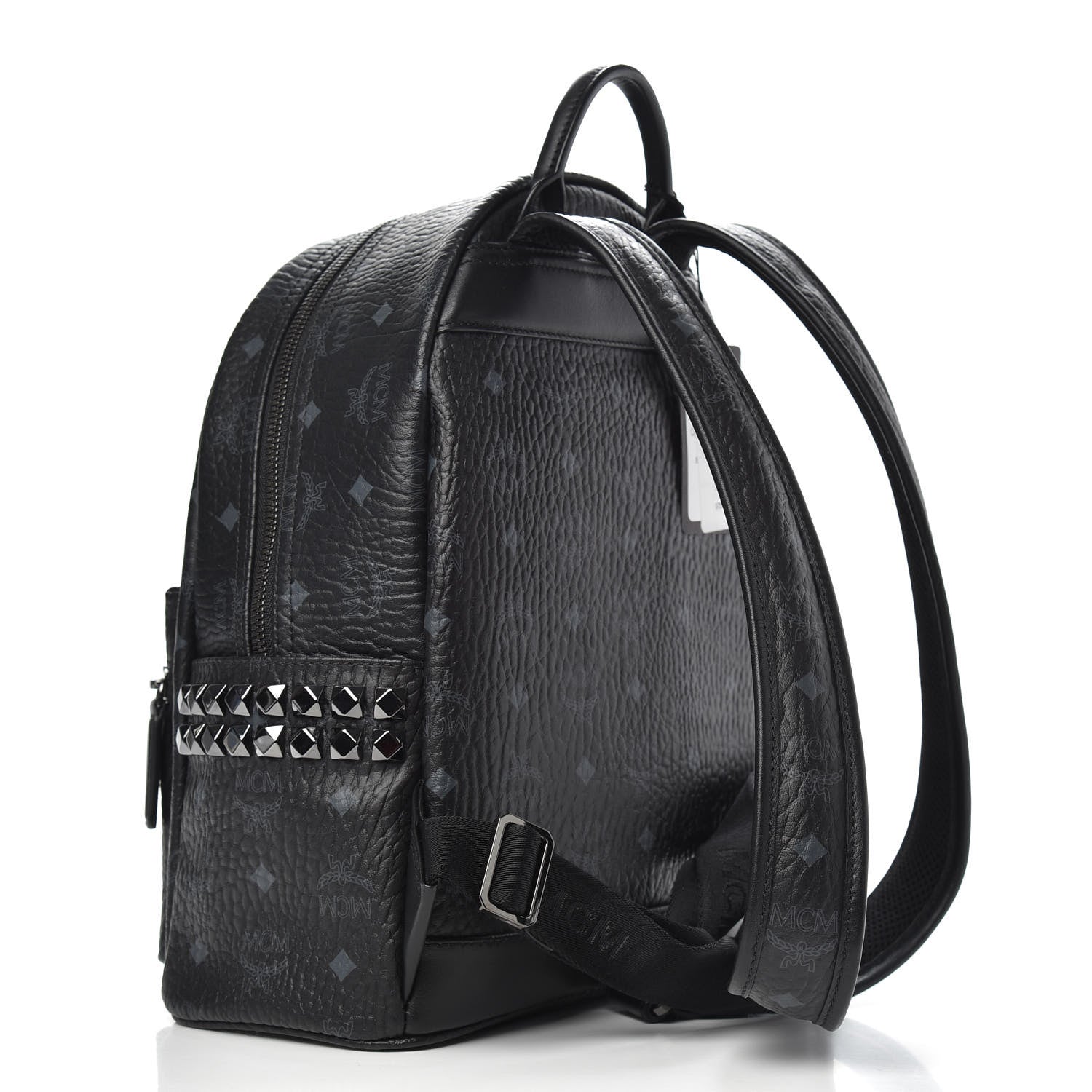 MCM Visetos Small Side Stud Stark Backpack Black 2 of 5