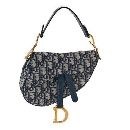 Christian Dior Oblique Mini Saddle Bag Blue 1 of 7