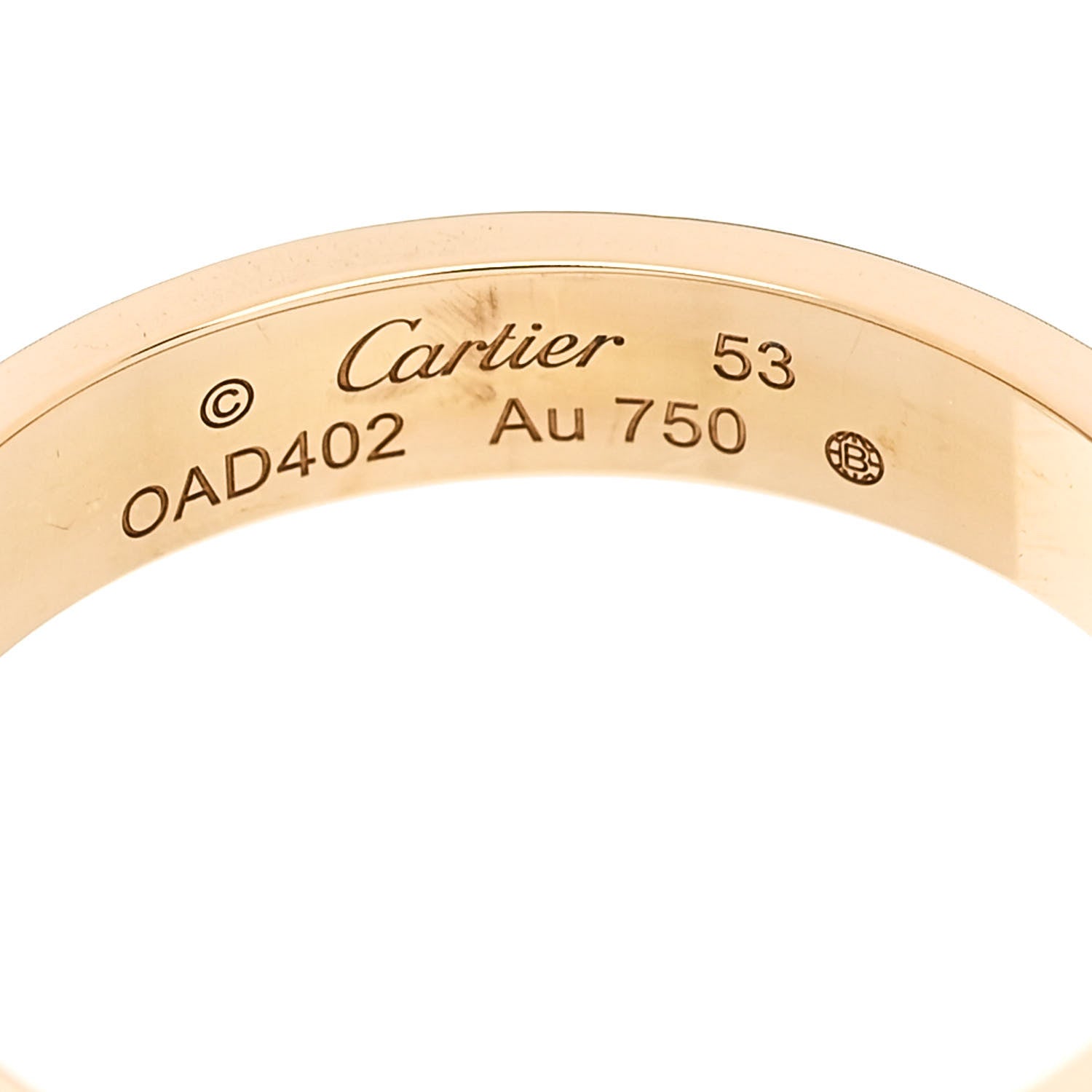 Cartier 18K Yellow Gold 3.5mm LOVE Wedding Band Ring 53 6.5 4 of 5