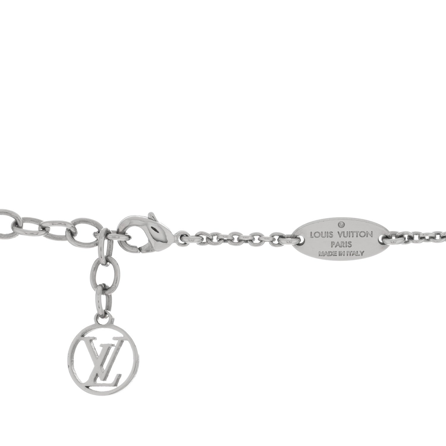 Louis Vuitton Metal Essential V Supple Necklace Silver 4 of 4