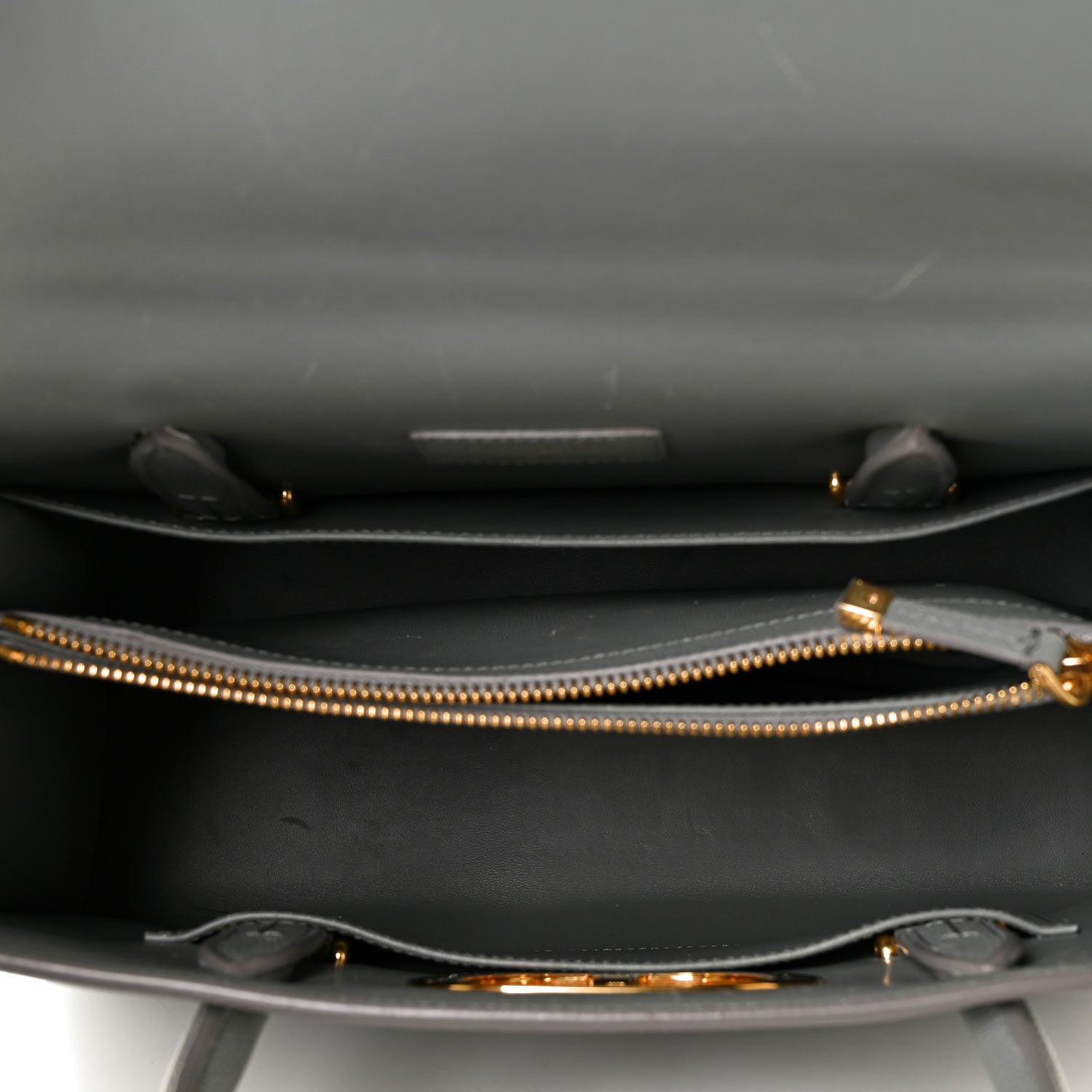 Christian Dior Grained Calfskin Large St. Honore Tote Grey 4 of 10