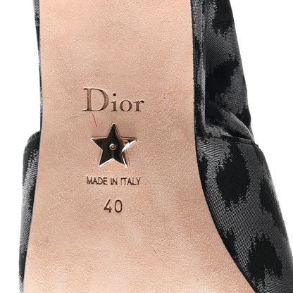 Christian Dior Shiny Nylon Leopard Print Mizza Slingback Pumps  40 Grey 7 of 9