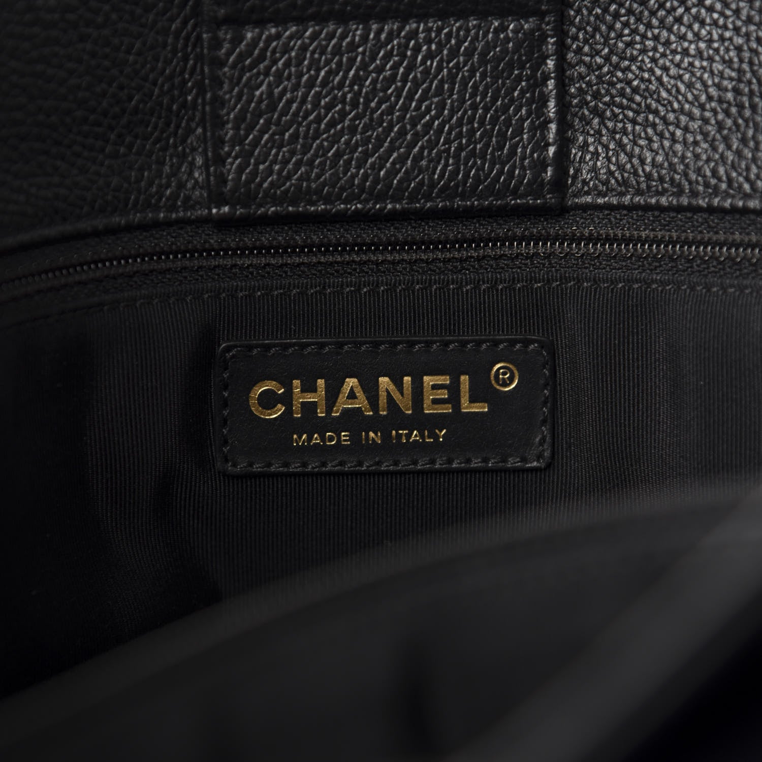 Chanel Calfskin Cerf Executive Shopper Tote Black 10 of 12