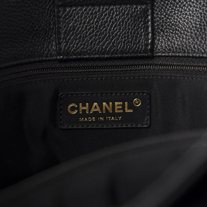 Chanel Calfskin Cerf Executive Shopper Tote Black 10 of 12