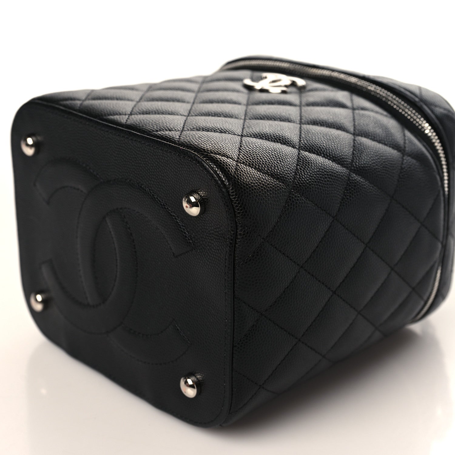 Chanel Caviar Quilted Small Top Handle Vanity Case With Chain Black 9 of 9