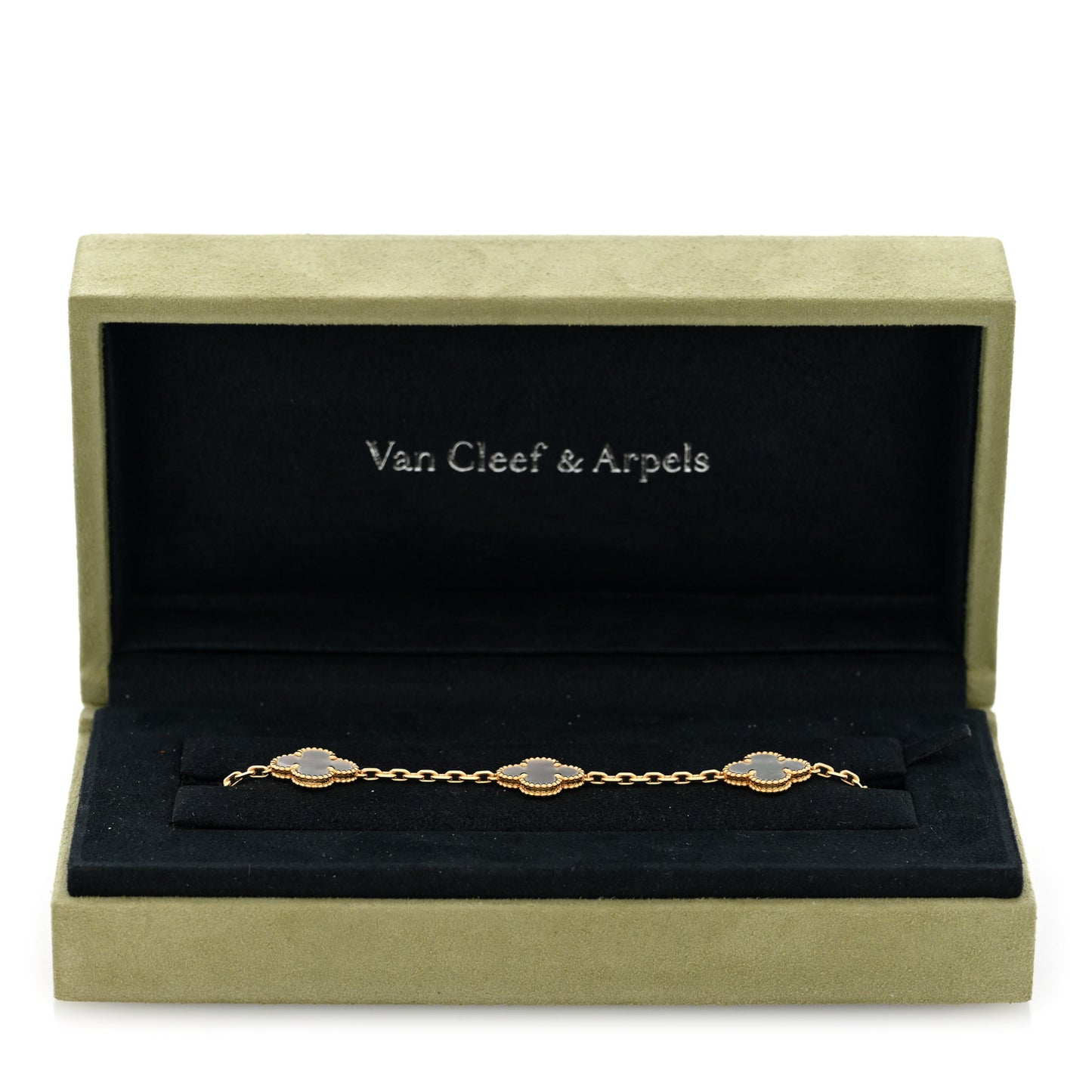 18K Yellow Gold Mother of Pearl 5 Motifs Vintage Alhambra Bracelet