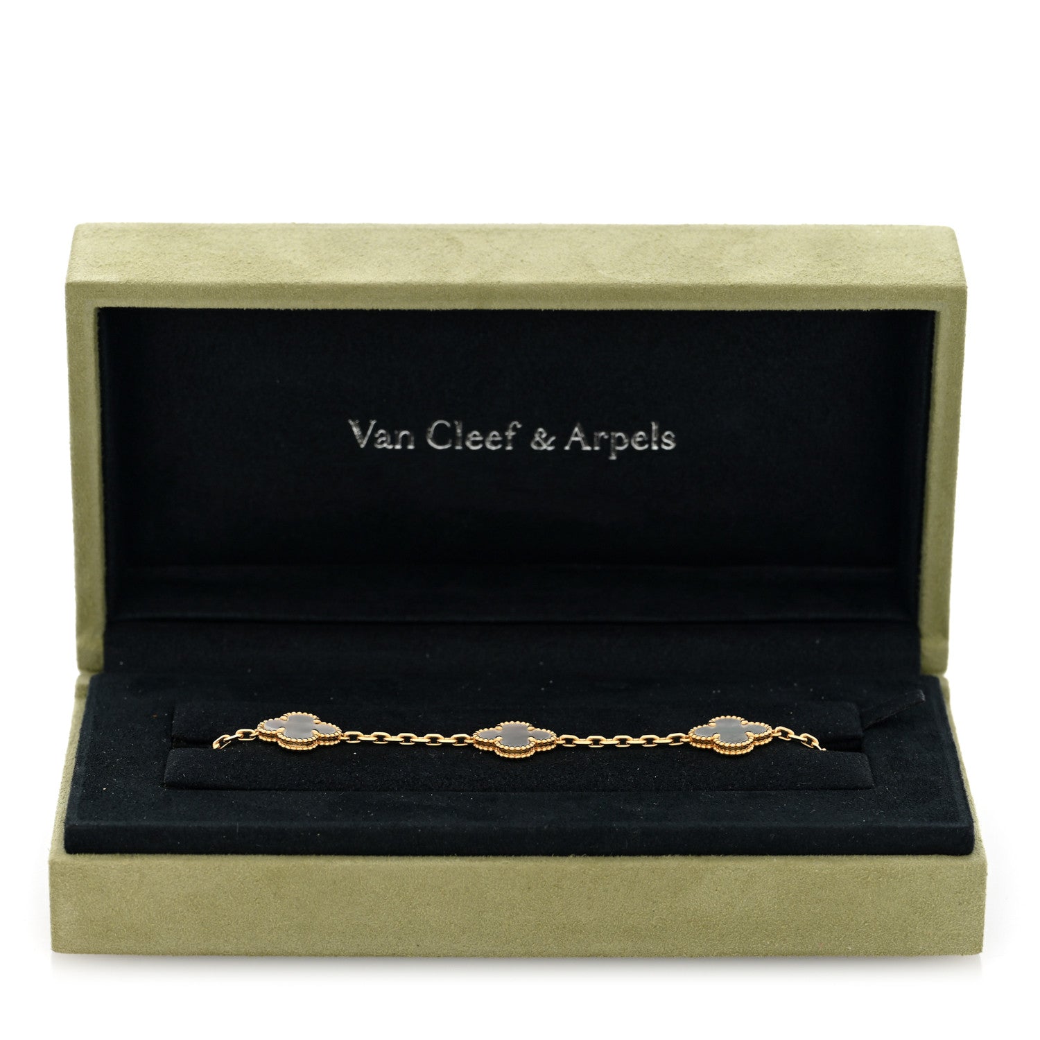 Van Cleef & Arpels 18K Yellow Gold Mother of Pearl 5 Motifs Vintage Alhambra Bracelet 4 of 4