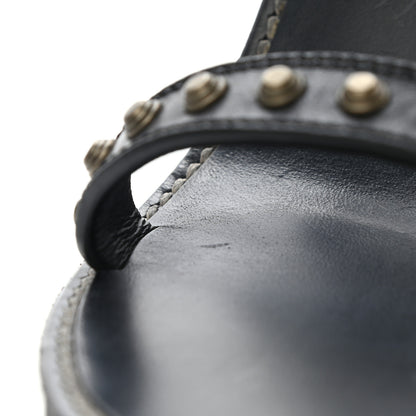 Saint Laurent Calfskin Studded Sandal Pumps 38 Black 9 of 9