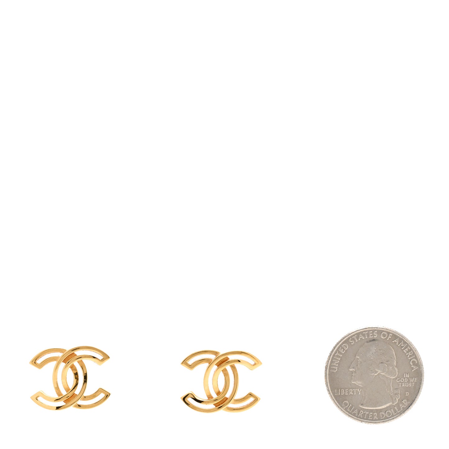 Metal Obazine CC Earrings Gold