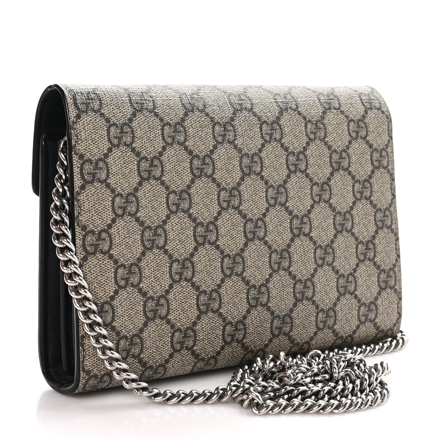 Gucci GG Supreme Monogram Mini Dionysus Chain Wallet Black 3 of 12