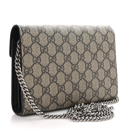 Gucci GG Supreme Monogram Mini Dionysus Chain Wallet Black 3 of 12