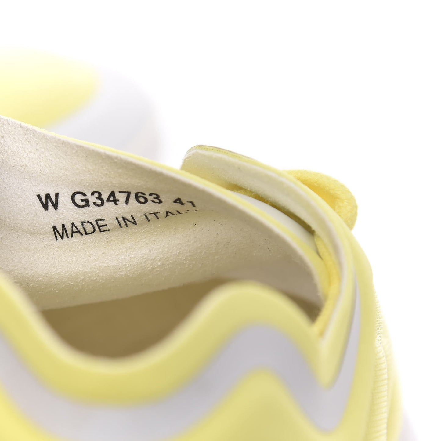 Calfskin Mesh Lycra Logo Sneakers 41 Yellow